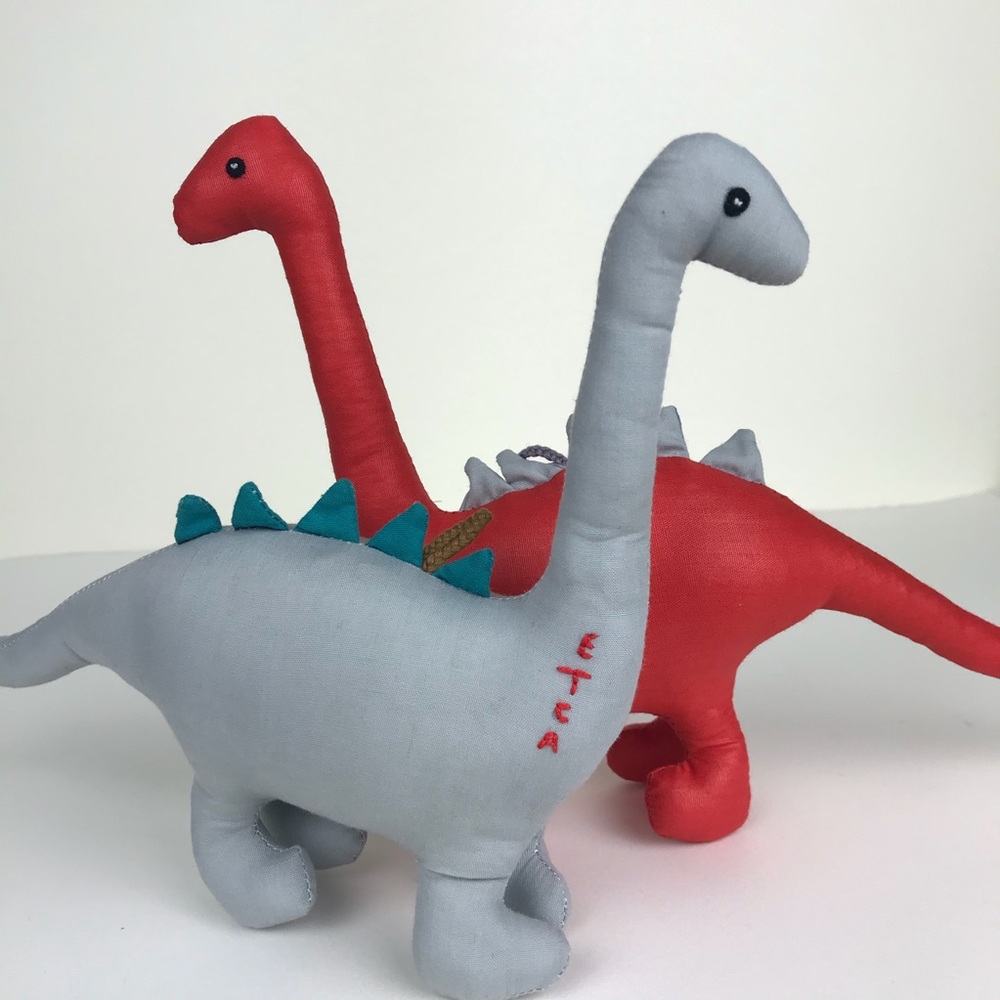 Pair of handmade dinosaurs 🦕